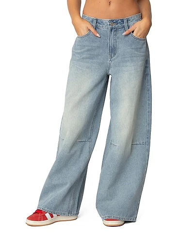 Edikted Skater Girl Washed Low Rise Jeans