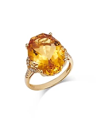 Bloomingdale's Fine Collection Citrine & Diamond Oval Statement Ring