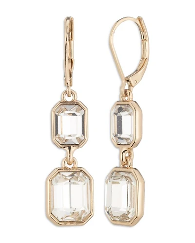 Stone Double Drop Earring, 1.75"L