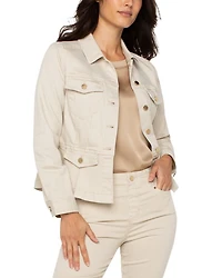 Chambray Peplum Jacket