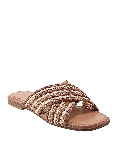 Marc Fisher Ltd. Women's Nylie Square Toe Flat Sandals