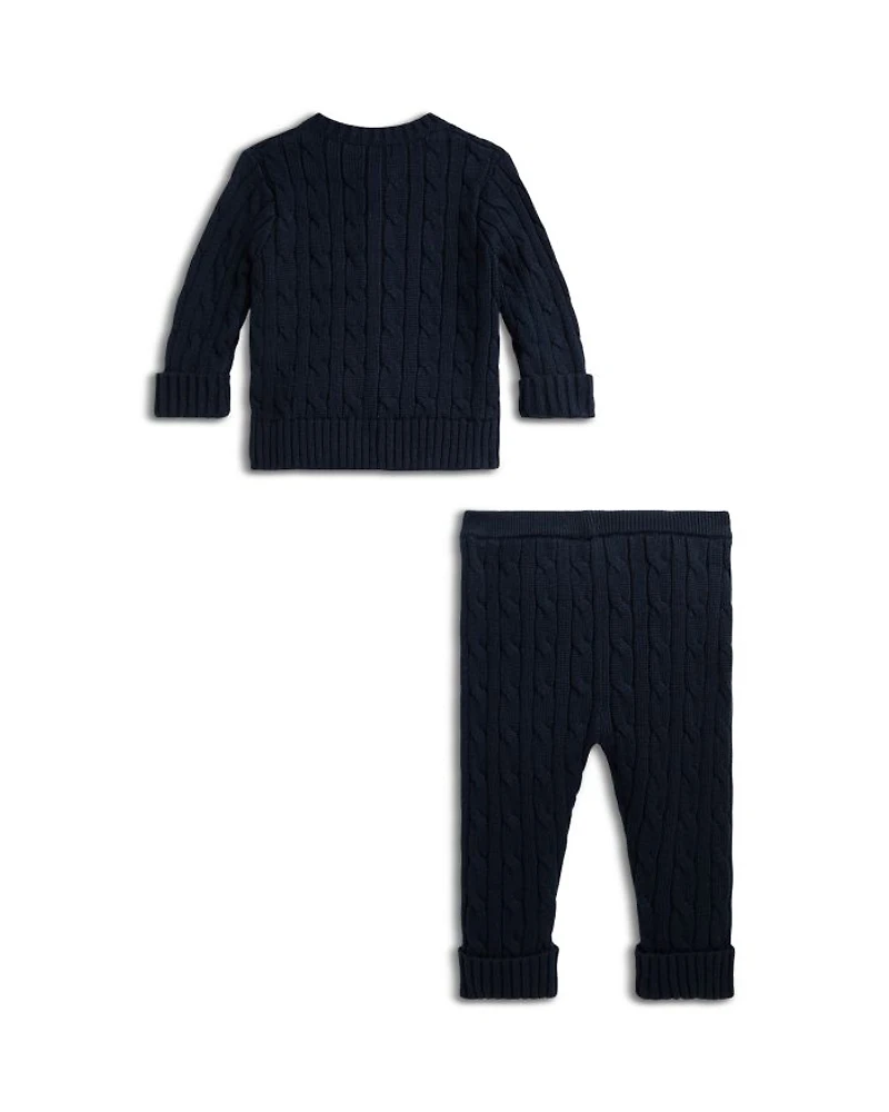 Boys' Cable Knit Cotton Cardigan & Pant Set - Baby