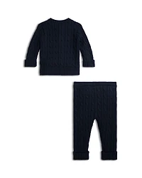 Boys' Cable Knit Cotton Cardigan & Pant Set - Baby