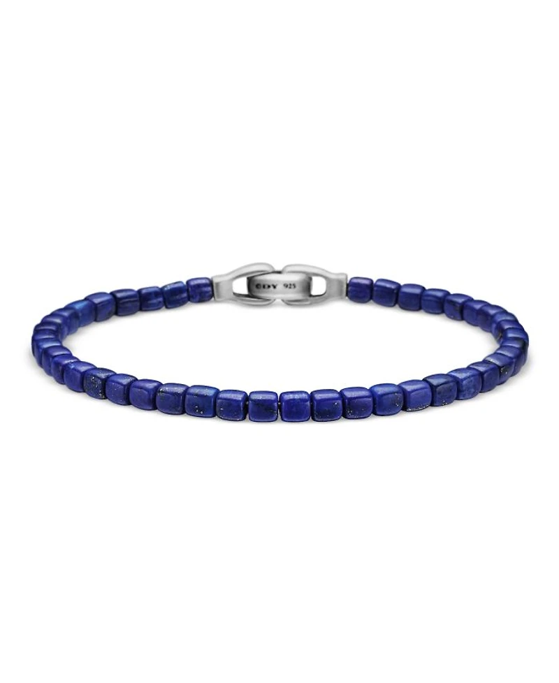Men's Spiritual Beads Cushion Bracelet with Lapis Lazuli