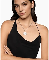 Sterling Silver DY Elements® Disc Pendant with Mother-of-Pearl & Diamonds