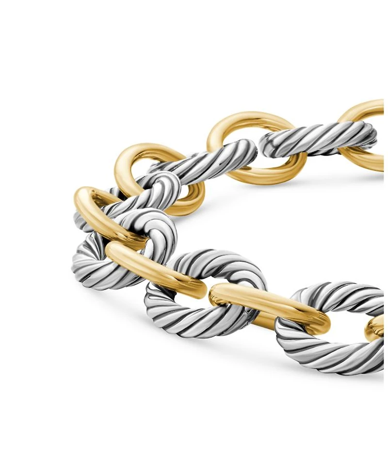 Oval Link Bracelet with Gold