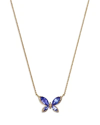 Bloomingdale's Fine Collection Tanzanite & Diamond Butterfly Necklace