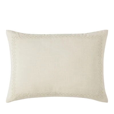 Dkny Pure Border Embroidered Decorative Pillow, 14 x 20