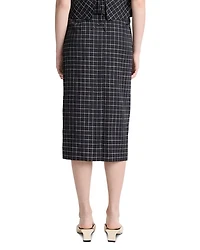 Trellis Plaid Pencil Skirt