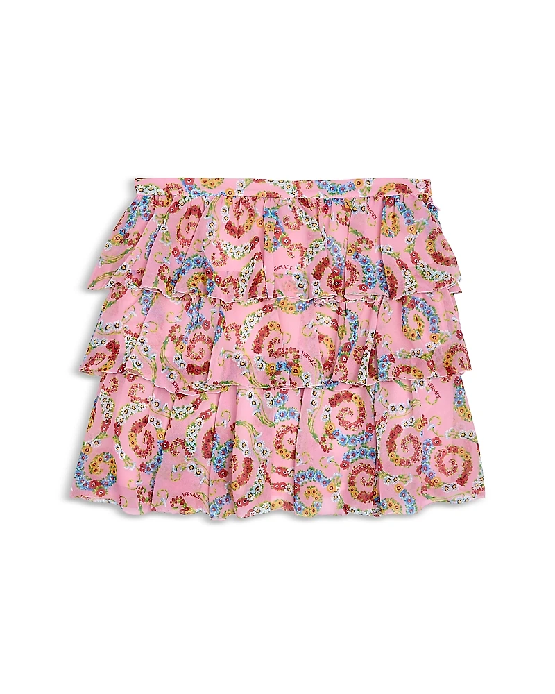 Versace Girls' Geo Barocco Ruffle Skirt - Little Kid, Big Kid