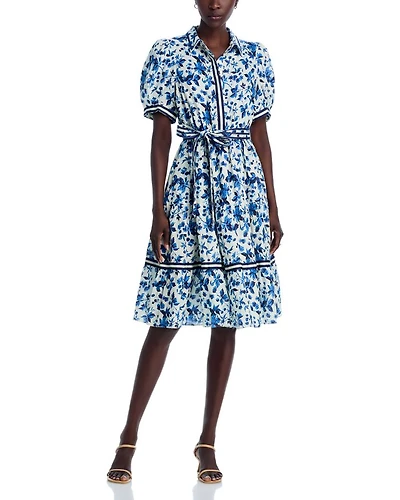 Linen Vintage Floral Shirt Dress