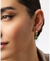 Dobby Gemstone Hoop Earrings