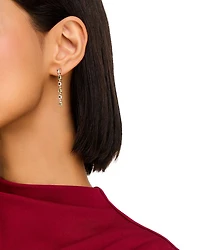 Peridot, Lemon Quartz & Diamond Linear Drop Earrings in 14K Yellow Gold