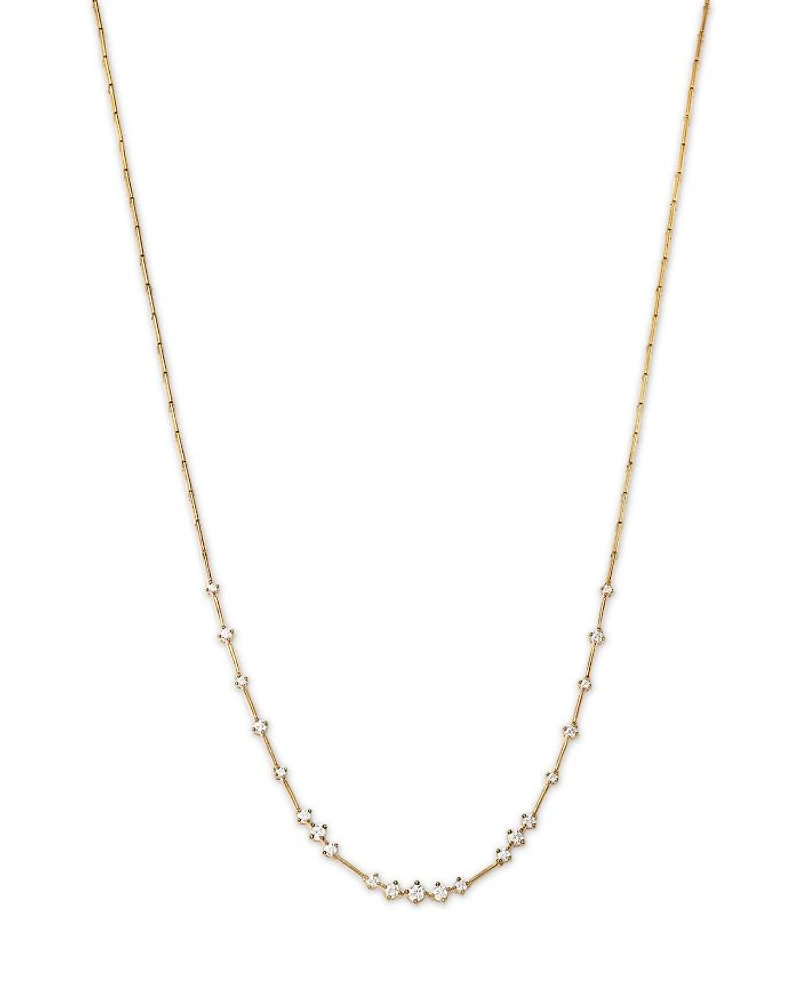 Scattered Diamond Station Necklace in 14K Yellow Gold, 1.0 ct. t.w.