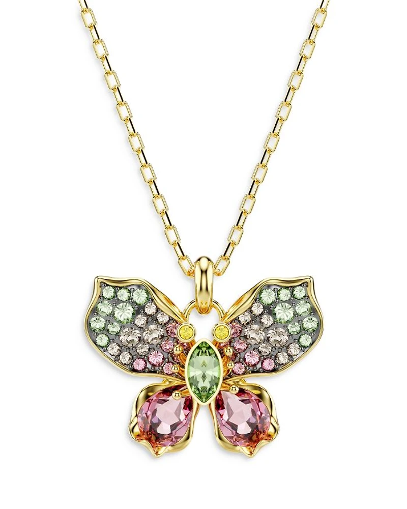 Idyllia Crystal Butterfly Pendant Necklace, 16.5-19.25"
