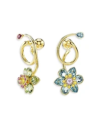 Swarovski Idyllia Crystal Flower Asymmetrical Drop Earrings