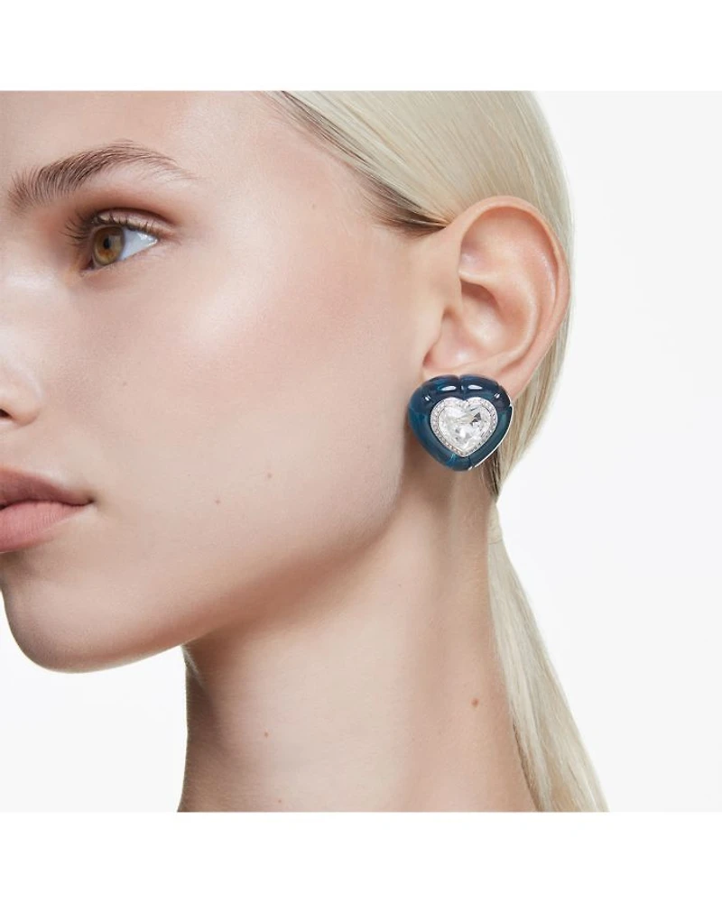 Dulcis Multicolor Crystal Heart Clip On Earrings