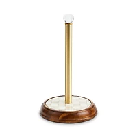 Mackenzie-Childs Mocha Check Wood Paper Towel Holder