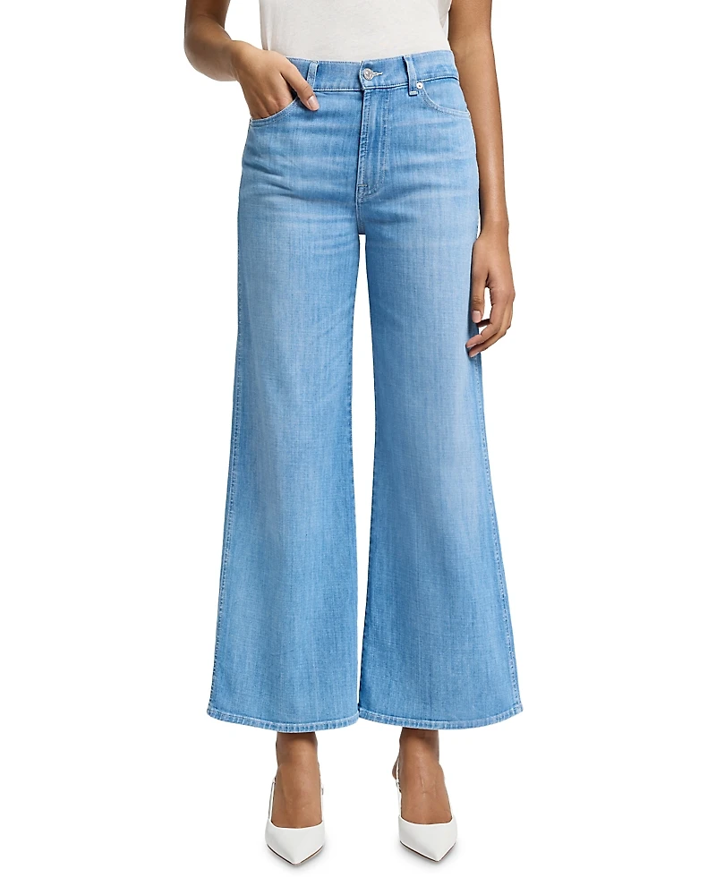 7 For All Mankind Lotta Cropped High Rise Wide Leg Jeans