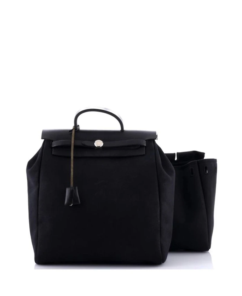 Herbag A Dos Zip Backpack Toile and Leather