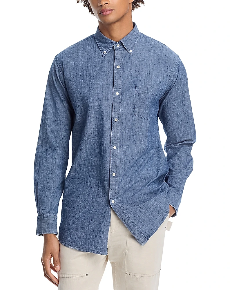 Peter Millar Tamworth Chambray Cotton Stretch Sport Shirt