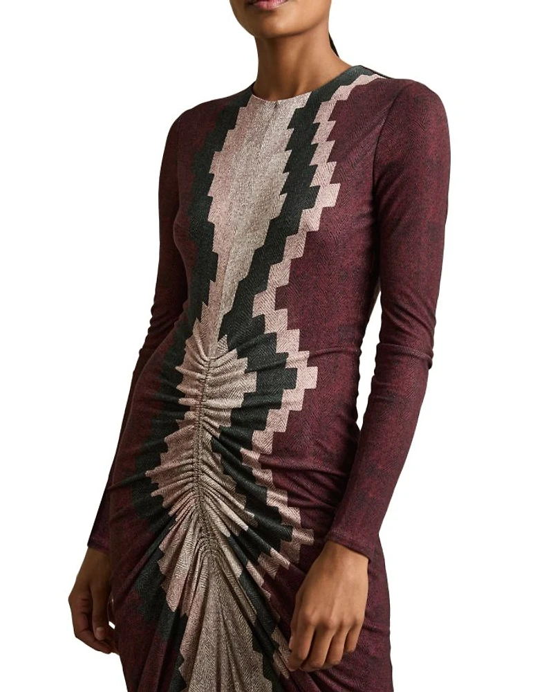 Georgia Printed Ruched Jersey Dress
