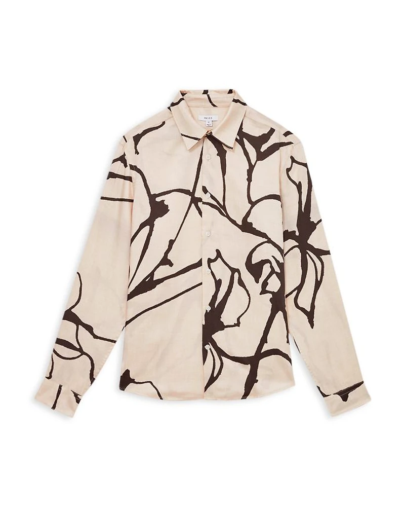 Abstract Printed Long Sleeve Shirt