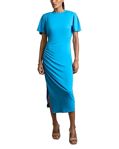 Reiss Tulia Side Ruched Midi Dress