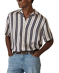 Amos Wide Stripe Print Cuban Shirt