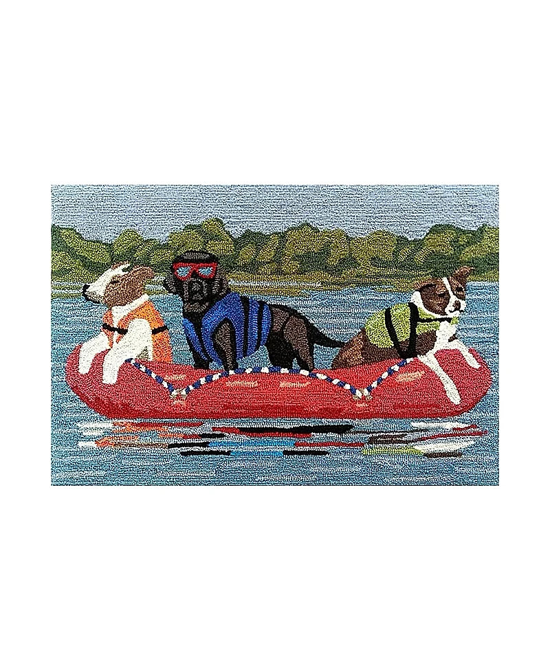 Liora Manne Frontporch Rafting Dogs Area Rug, 2'6 x 4'