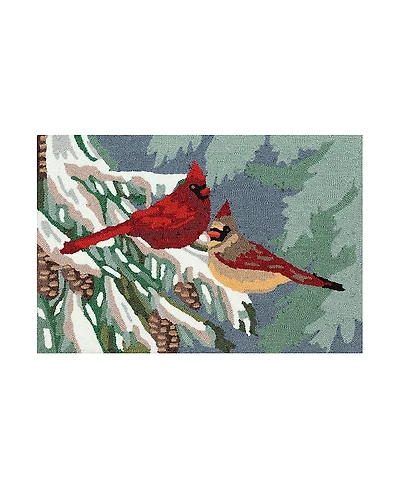 Liora Manne Frontporch Cardinal Christmas Day Area Rug
