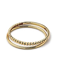 Ana Luisa Gold Band Bead Two Ring Set