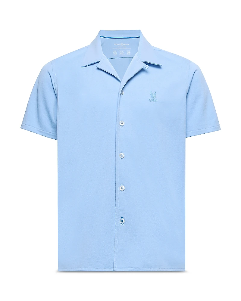 Psycho Bunny Unisex Bryan Camp Collar Short Sleeve Shirt - Little Kid, Big Kid