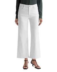Saige Mid Rise Wide Leg Cropped Jeans Gallery White