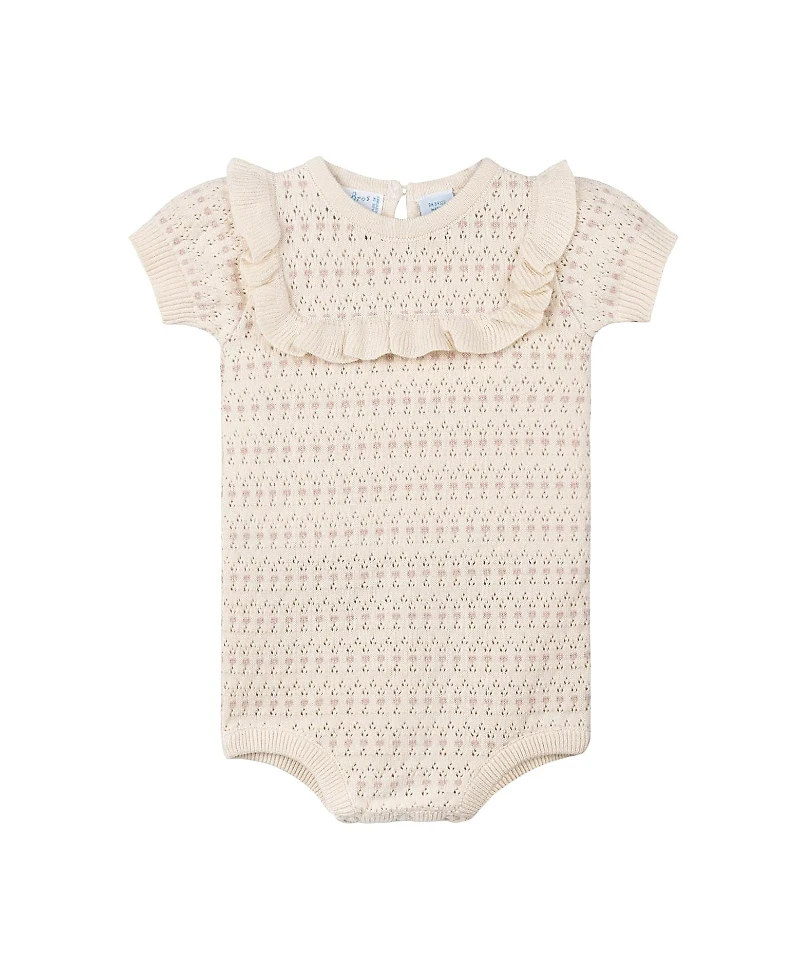 Feltman Brothers Girls' Pointelle Jacquard Knit Romper - Baby