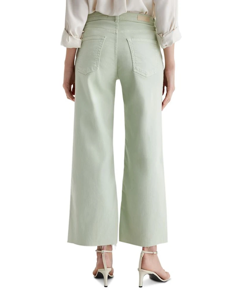 Saige High Rise Wide Leg Crop Jeans Pistachio