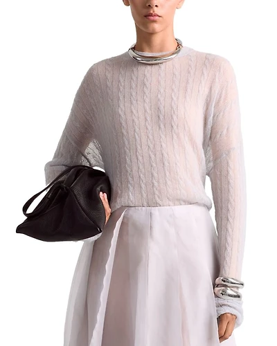 Jet Crewneck Cable Knit Sweater