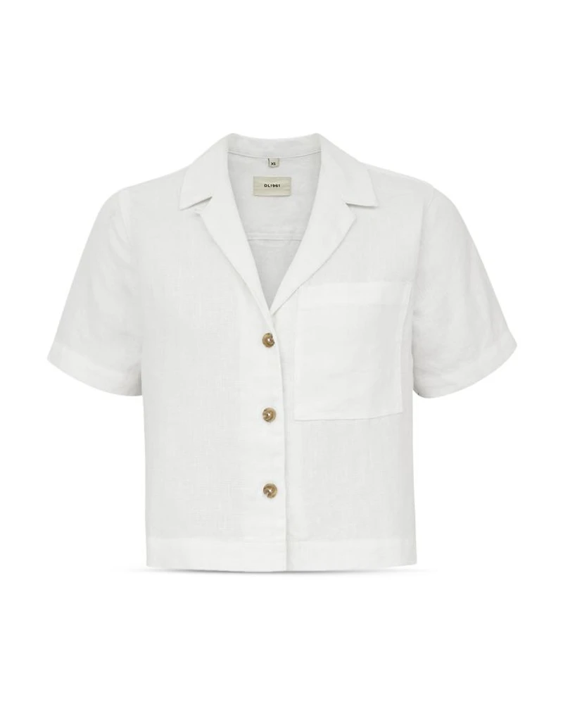 Hampton Linen Cropped Shirt