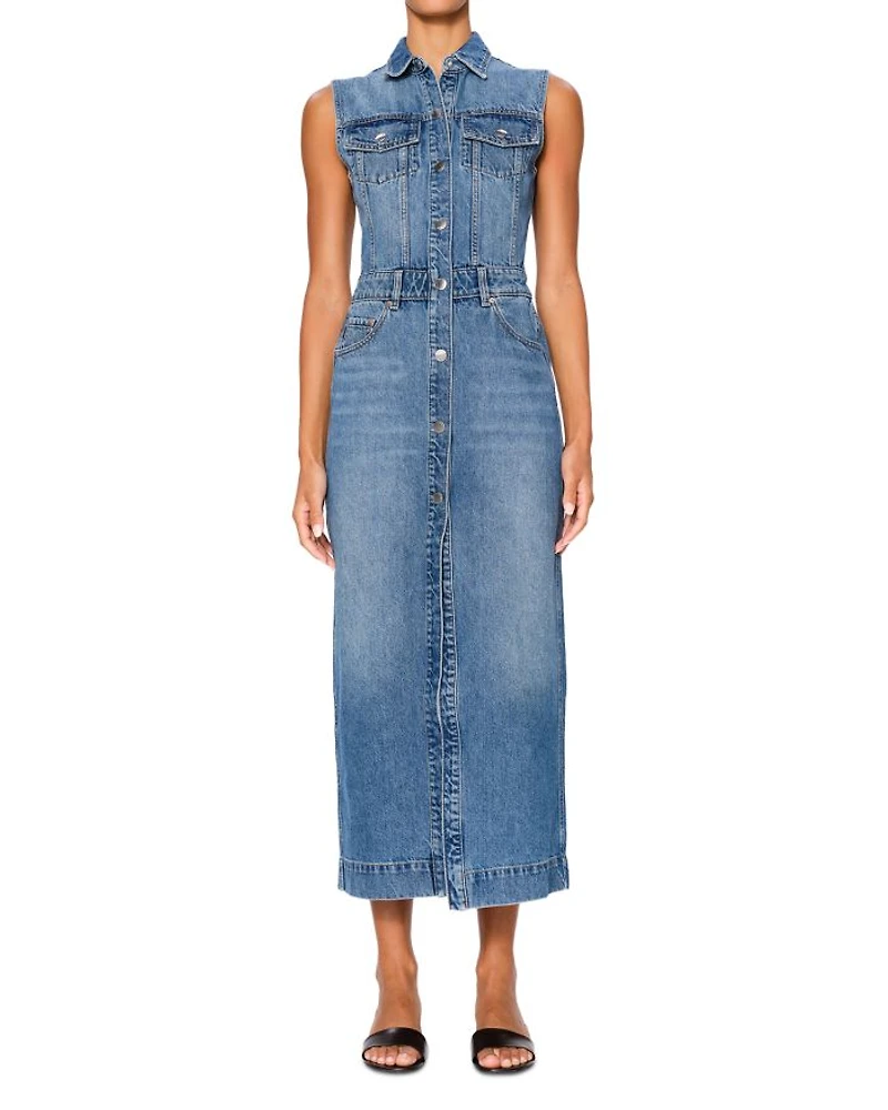 Denim Vest Midi Dress