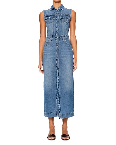 Denim Vest Midi Dress