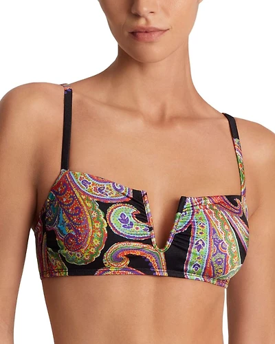 Shirred Over The Shoulder Bikini Top