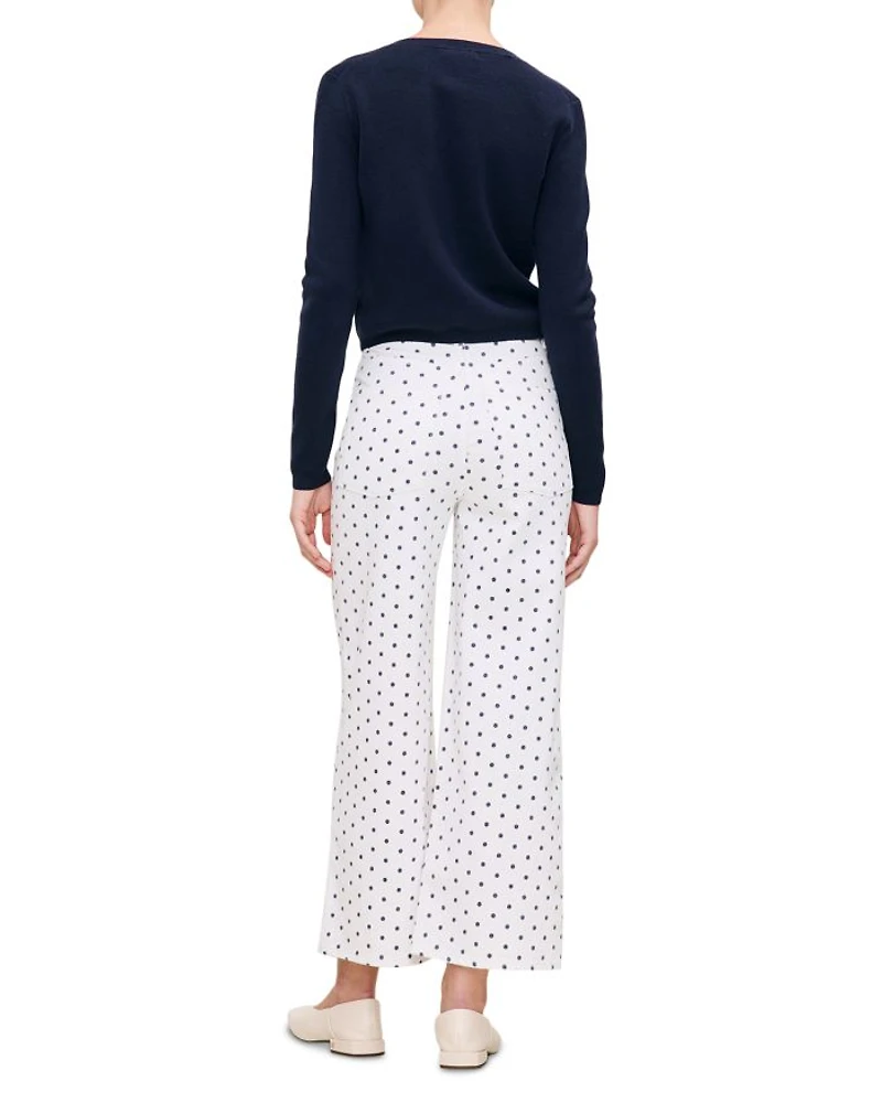 Hepburn High Rise Ankle Wide Leg Jeans Marine Dots