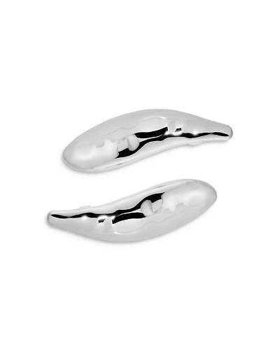 Liquid Lux Hair Barrettes in Silver Tone, Set of 2