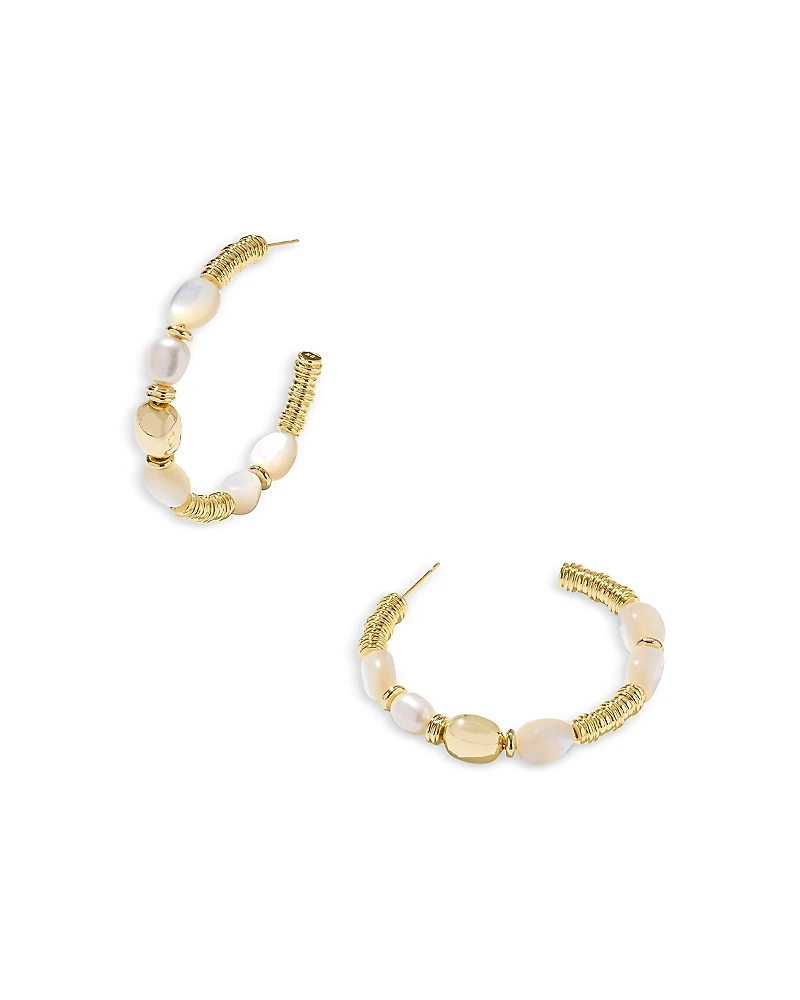 Kendra Scott Melody Mother Of Pearl & Cultured Freshwater Pearl Hoop Earrings