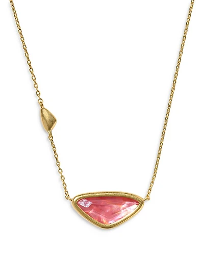 Margot Pink Shell Short Pendant Necklace, 16-18"
