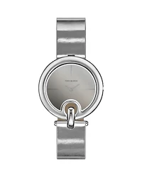 The Pierced Two Hand Silver Tone Stainless Steel Watch, 36mm