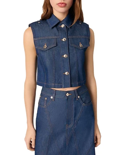 Denim Cropped Vest