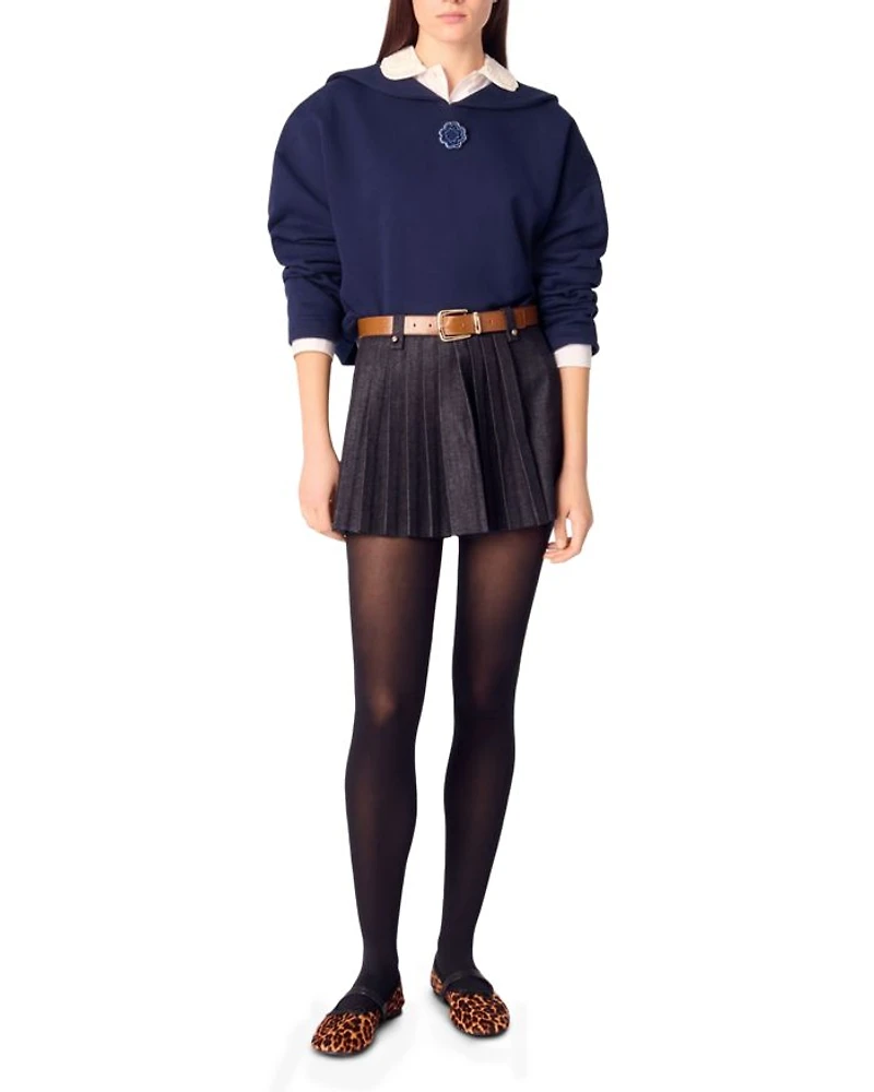 Embroidered Short Sweatshirt