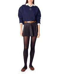 Embroidered Short Sweatshirt