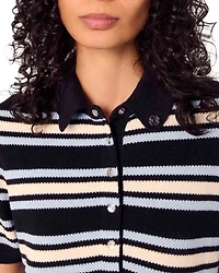 Striped Knit Polo Dress